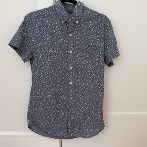 J. Crew Gray Patterned Button-up Chambray Shirt